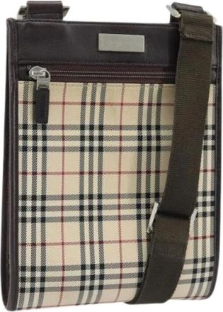 Burberry Pre-owned Cross Body Bags, female, Beige, Size: ONE SIZE Pre-owned Canvas Shoulder Bag
