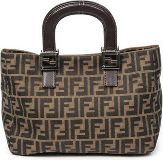 Fendi Pre-owned Womens Small FF Open Tote Handbag - Brown - One Size