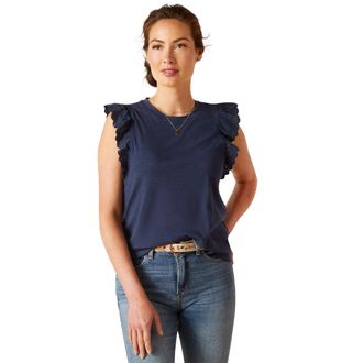 Ariat Womens Ludlow Top in Navy, Size X-Small, by Ariat