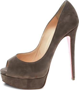 Christian Louboutin Pumps Lady Peep con plateau 140mm - Marrone
