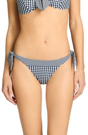 Robin Piccone Brigitte Side Tie Bikini Bottoms in Navy/Cream at Nordstrom, Size X-Small