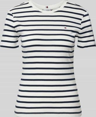 Tommy Hilfiger Slim Fit T-Shirt aus reiner Baumwolle in Weiss, Gr&ouml;&szlig;e XL