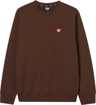 Fingercroxx heart-embroidered sweatshirt - Brown
