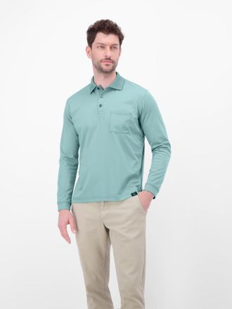 Lerros Sweatshirt LERROS Langarm Polo mit Brusttasche aus Baumwollmix, Herren, Gr. XXL, arctic blau, 52% Baumwolle, 48% Polyester, Sweatshirts Sweatshirt