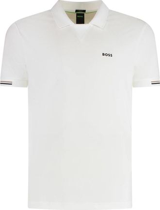 HUGO BOSS Polo shirt van technische stof - Heren - Polos - Wit - XS - Polyester - Tops