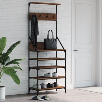 vidaXL Vidaxl - Perchero Con Zapatero Roble Marr&oacute;n 70x34x184 Cm Marr&oacute;n