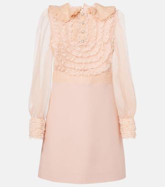 Valentino Crepe Couture embroidered minidress