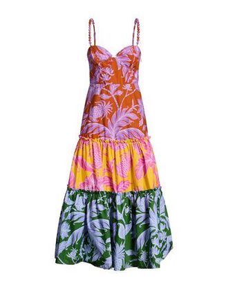 Farm Rio TROPICAL SWING MIX MIDI DRESS