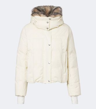 Yves Salomon Shearling-trimmed hooded down ski jacket