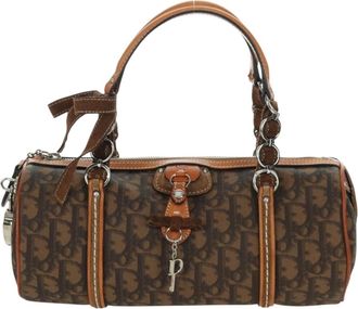 Dior Vintage Trotter Romantique Boston Diorissimo Coated Canvas Brown Canvas Handbag (Pre-Owned)