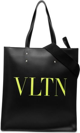 Valentino Black Leather Handbag Tote Bag (Pre-Owned)