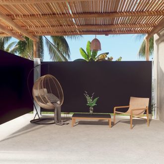 Berkfield Home Retractable Side Awning Black 180x600 cm