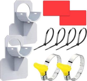 No Brand 2 Soportes Para Manguera De Piscina, Soporte Para Manguera De Piscina, Soporte De Pl&aacute;stico Para Manguera De Piscina, Apto Para Piscina Y Ba&ntilde;era (gris)