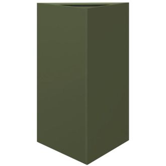 vidaXL Garden Planter Olive Green Triangular 50x43x75 cm Steel vidaXL