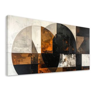 Feeby Impresi&oacute;n De Imagen, Abstracci&oacute;n Con Formas Circulares Marr&oacute;n Y Gris, 120x60