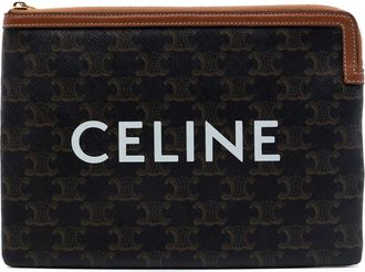 Celine Pre-owned Celine Small Triomphe Coated Canvas Clutch Unisex MCFX7DRMHJ7X7SMZ