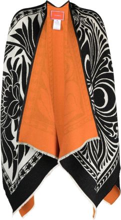 La DoubleJ Reversible felted wool blend poncho - women - Wool/Silk - OS - Black