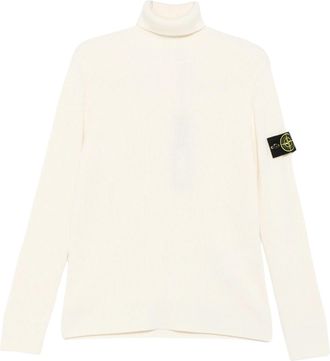 Stone Island Compass Logo Ribbed Turtleneck Sweater