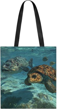 Generic Sea Turtle Prints Tote Bag for Women Men Shoulder Bags Purses Pouch Handbags