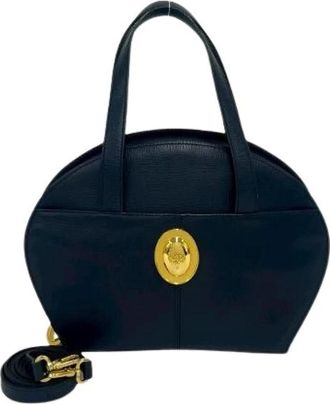 Dior Pre-owned Handbags, female, Blue, Size: ONE SIZE Pre-owned Leather 2way Bag