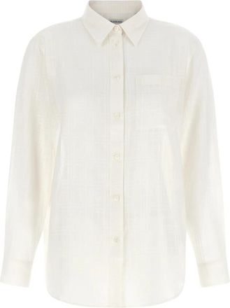 Burberry Emma Shirt - Dames - Overhemden - Wit - M - Katoen - Overhemden