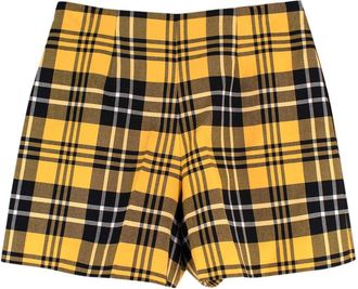 Dior Yellow Check Wool Hotpants Size XS