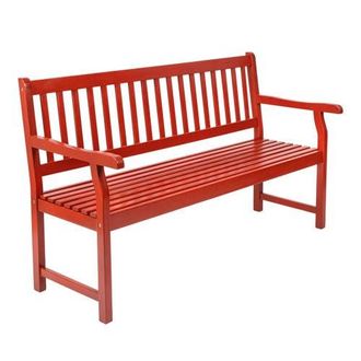 Jonathan Y Designs Laurel 3-Seat Slat-Back 600-Lbs Support Acacia Wood Outdoor Garden Patio Bench in Red at Nordstrom