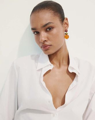 Mango Orecchini ciondoli combinati resina arancione - Donna - Taglia unica - MANGO