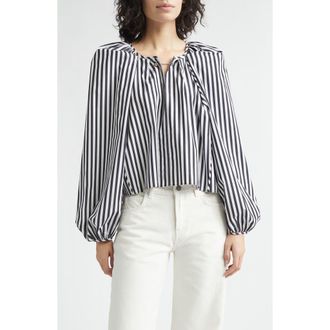 Nackiy&eacute; Grand Bazaar Mini Stripe Cotton Top in Black/White Stripe at Nordstrom, Size 4 Us