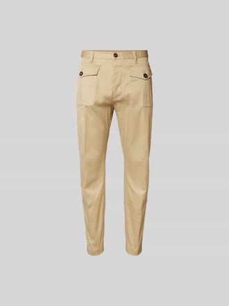 Dsquared2 Stoffhose mit Knopf- und Rei&szlig;verschluss in Beige, Gr&ouml;&szlig;e 46