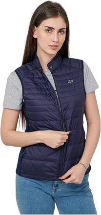 Lacoste Damesvest Bf 9276-423 - Dames - Bodywarmers - Blauw - 3XL - Leer - Jassen