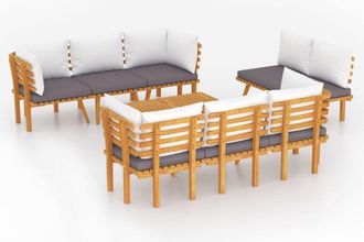 vidaXL Muebles De Jard&iacute;n 8 Piezas Con Cojines Madera Maciza De Acacia Vidaxl
