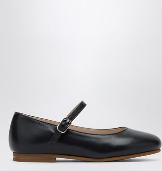 Il Gufo Blue ballet flats in leather with strap