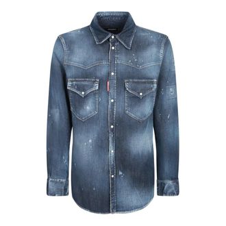 Dsquared2 Denim Overhemd - Heren - Spijkeroverhemden - Blauw - XL - Denim - Overhemden