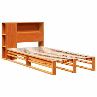 vidaXL Bookcase Bed without Mattress Wax Brown 100x200 cm Solid Wood vidaXL
