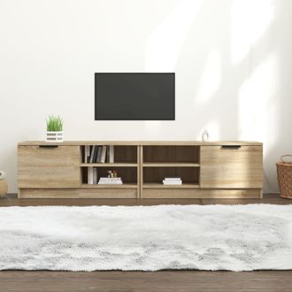 vidaXL Vidaxl - Mueble Para Tv 2 Pzas Madera Contrachapada Roble 80x35x36,5 Cm