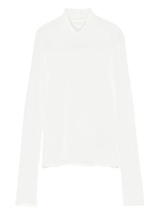 Jil Sander mock-neck long-sleeve top - women - Viscose - S - White