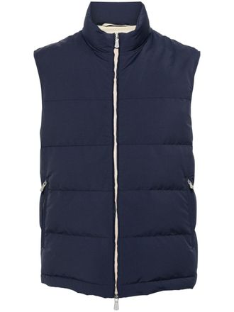 Eleventy Bodywarmer met rits - Blauw