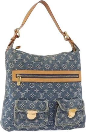 Louis Vuitton Pre-owned Monogram Denim Shoulder Bag - Dames - Vintage Schoudertas - Blauw - ONE Size - Denim - Vintage
