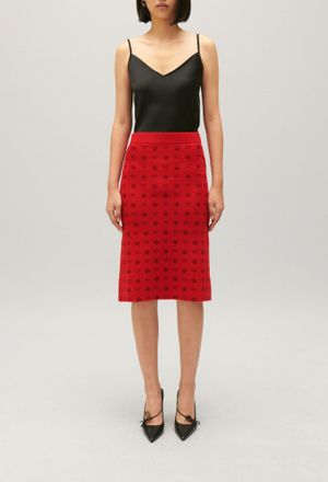 Claudie Pierlot Jupe mi-longue maille rouge