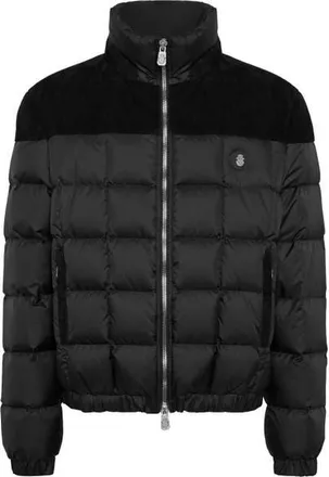 Billionaire Boys Club Puffer Down Jacket With Leather Inserts Men in Black at Nordstrom, Size Xxx-Large