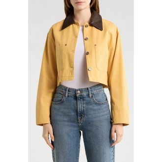 Elodie Crop Utility Jacket in Yellow at Nordstrom Rack, Size X-Large