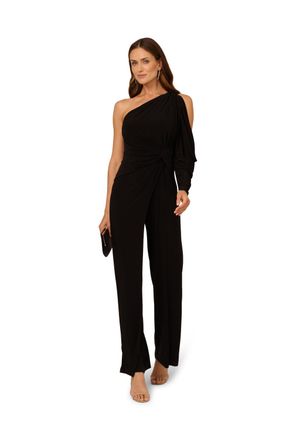Adrianna Papell Womens Cold Shoulder Jumpsuit - Black - Size 10 UK