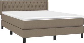 vidaXL Vidaxl - Cama Box Spring Con Colch&oacute;n Tela Gris Taupe 140x200 Cm