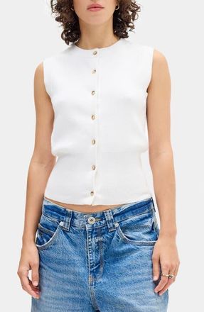 BDG Front Button Knit Sweater Vest in White at Nordstrom, Size X-Small