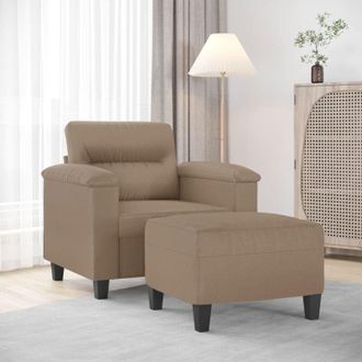 vidaXL Poltrona con Poggiapiedi Cappuccino 60 cm in Similpelle - Vidaxl