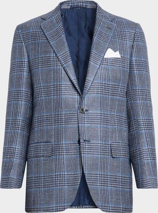 Kiton Mens Glen Plaid Single-Breasted Sport Coat