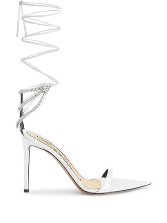Alexandre Vauthier 111mm lace-up sandals - women - Leather/Leather/Calf Leather - 38 - White