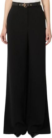 Max Mara Cady Broek - Dames - Wijde Broeken - Zwart - XL - Polyester - Broeken