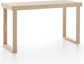 HOGAR 24 Hogar24 - Es Berlin Escritorio Oficina Escritorio Despacho Madera Maciza Natural Color Encerado Y Blanco Medidas: 100 Cm X 50 Cm X 75 Cm